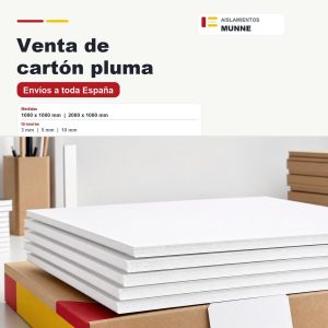 Planchas de cartón pluma de 3, 5 y 10 mm con envío a toda España