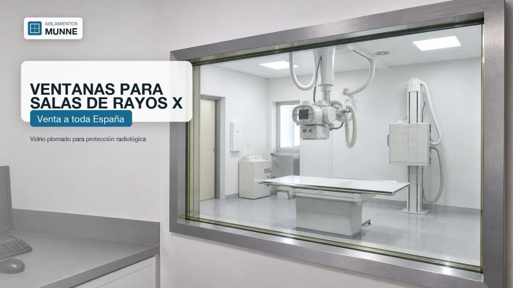 Ventana con vidrio plomado instalada en una sala de rayos X